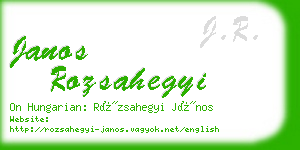 janos rozsahegyi business card